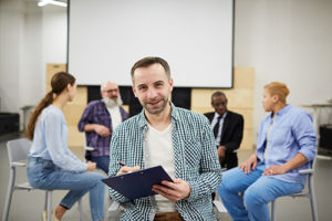 man starting a drug rehab aftercare program