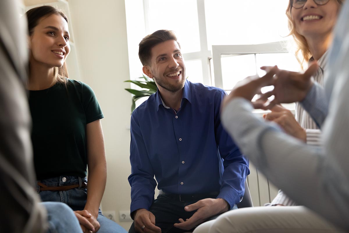 group learning the benefits of a residential treatment in west virginia