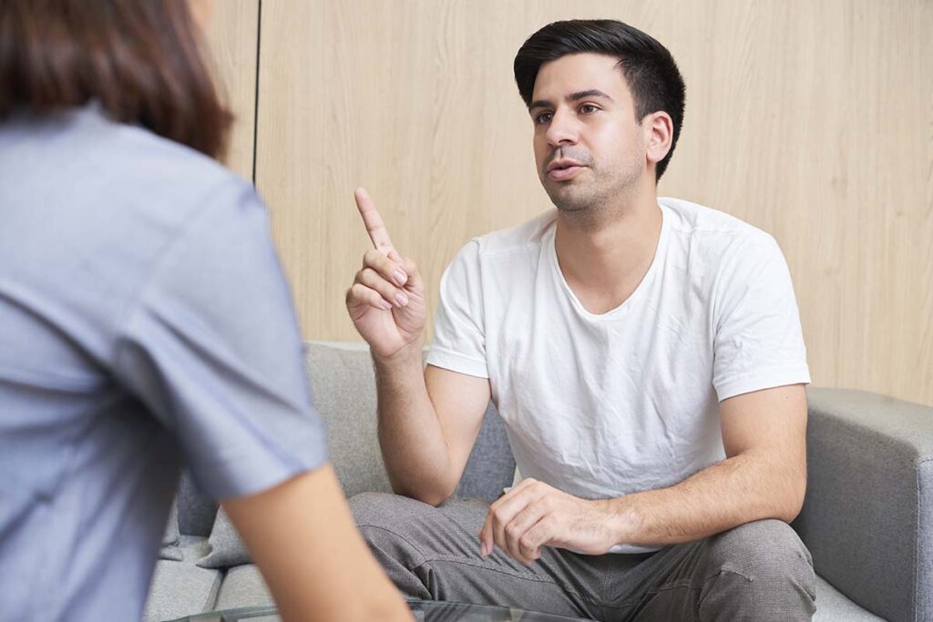 man talking to somone