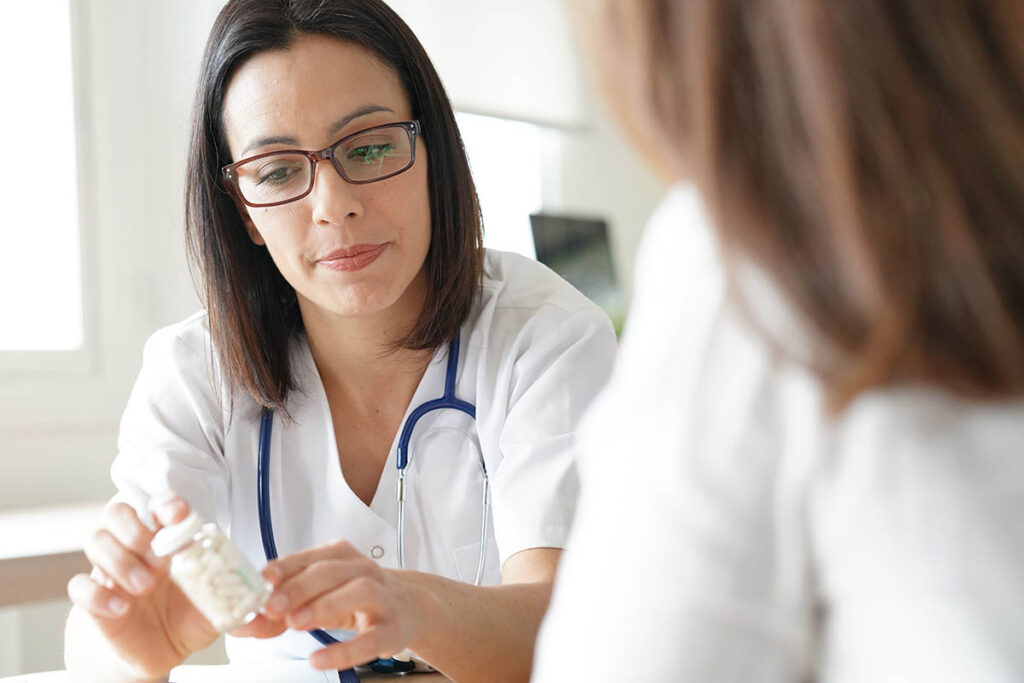 Woman explains the benefits of mat